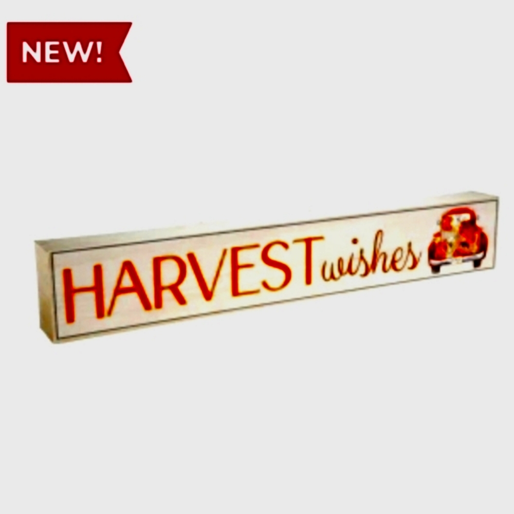 NEW "Harvest Wishes" Home Decor Block